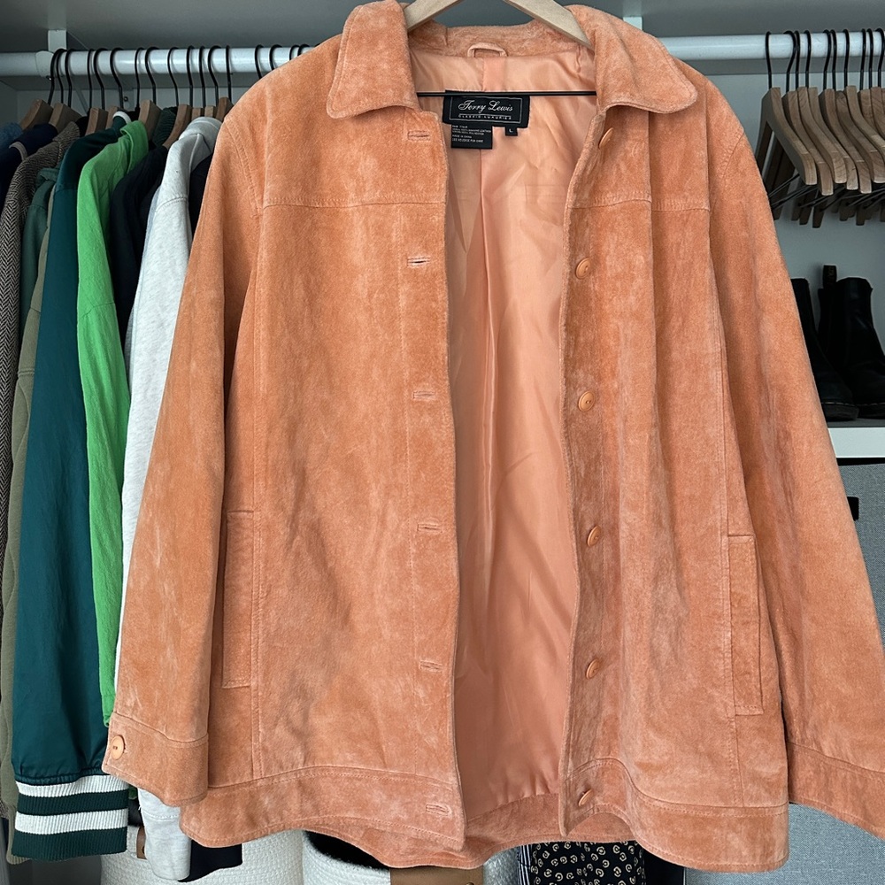 Terry Lewis - Salmon Pink Suede Jacket - 100% Leather